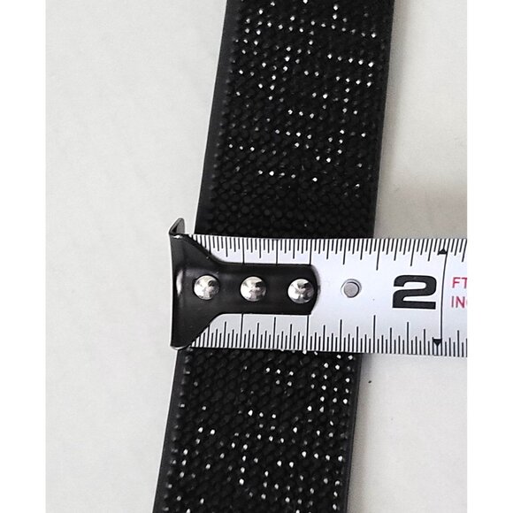 Anthropologie Square Gem Sequin Belt S Black 1 3/8\